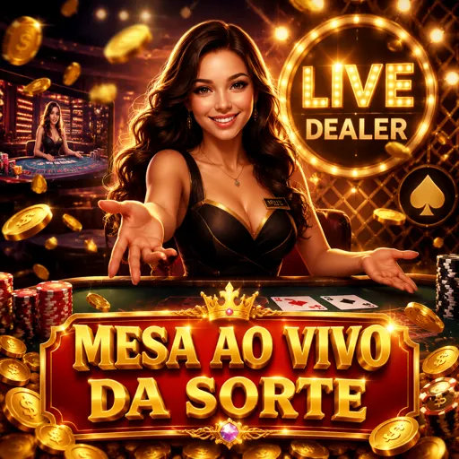 Dealer conversando em português com jogadores durante rodada ao vivo